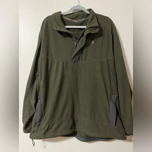 The North Face Cragmont quarter snap fleece olive army green measures as size 2x